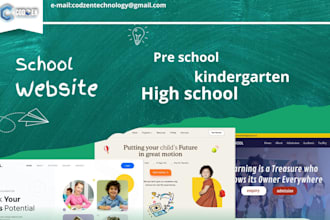 design and develop a professional kindergarten, preschool, high school website