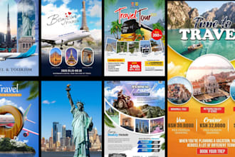 create retro vintage travel poster