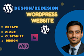 create customize clone design wordpress website with elementor pro, divi , astra