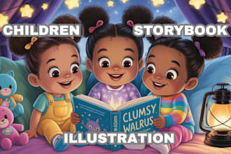do ai children story book illustration children book illustration book cover