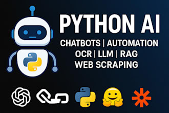 do python ai, ai chatbot, web scraping, ai app, llm automation bot, ocr, rag