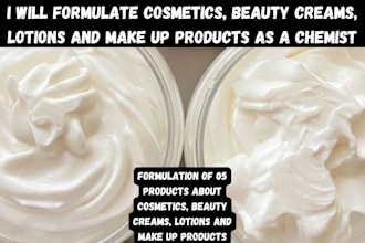 formulate cosmetics beauty creams lotions and make up products as a chemist