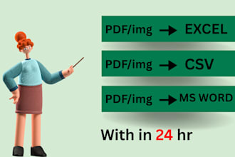 convert PDF or image to excel CSV or word file