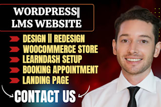 redesign wordpress lms website setup bookly amelia pro woocommerce online store
