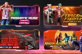 do game UI, steam capsule art, game banners, promo game art