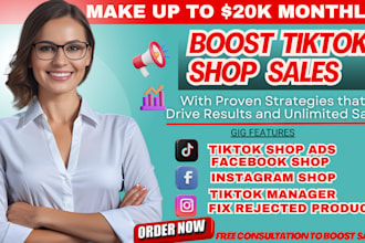 fix and setup tiktok shop, manage tiktok dropshipping shop,tiktok ads marketing