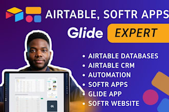 setup airtable CRM  custom apps with softr  glide and airtable
