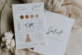 design editable bridesmaid info cards and gift templates