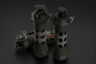 model a realistic 3d weapon or grenade in blender