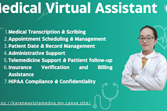 do medical virtual assistant tasks, like admin support