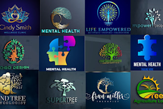 do unique mental health, wellness, yoga, medical, coaching logo creation