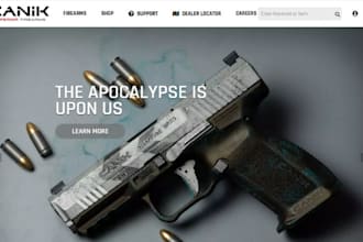 design gun shopify ammunition store firearm website military weapon store