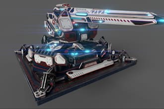 model 3d scifi gun for game,3d scifi rifle,3d weapon design,game asset,scifi