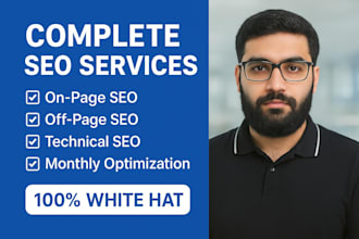 provide monthly on page and off page SEO service to rank your website