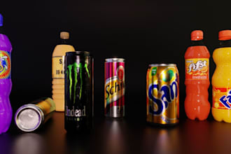 3d label for product design,render 3d beverages,cgi cans design,drinks animation