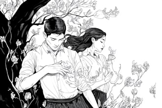 create black and white line art illustration
