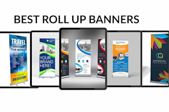design professional retractable banners, roll up banners, and billboard ads