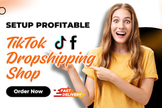 setup tiktok droppshipping shop instagram shop facebook shop email marketing