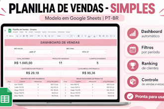 provide a ready to use portuguese sales tracker in google sheets
