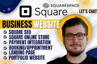 design or redesign clean square website, squarespace website square online store