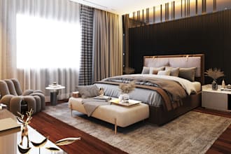 3d luxury,classical master bedroom realistic rendering,architect home floor plan