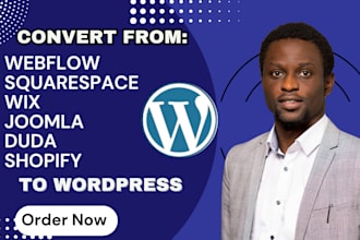 convert clone wix joomla squarespace webflow duda website to wordpress migrate