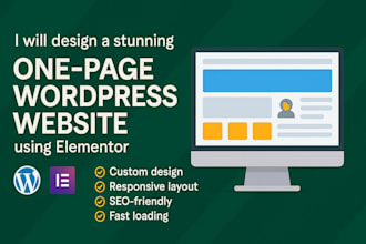 design a stunning one page wordpress website using elementor