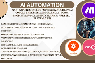 build custom ai automation using ghl, n8n, zapier, asana, or make integromat