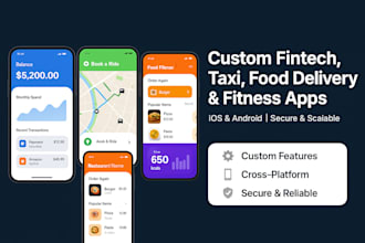 build custom fintech, taxi, food delivery, and fitness apps