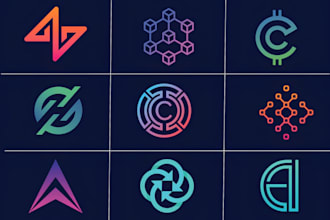 design minimalist tech startup crypto security app technology logo