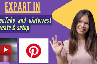 social media manager youtube and pinterest create and setup