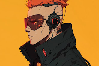 draw futuristic, cyberpunk, fantasy art in any style for you