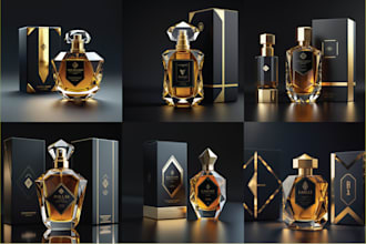 create luxury cosmetic, logo and perfume packaging with custom label
