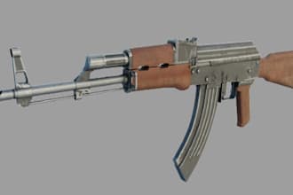 create a realistic 3d ak47 gun model in blender for games