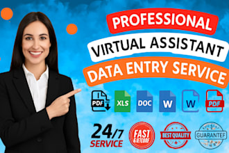 do fast data entry typing work job, excel data entry, web research document work