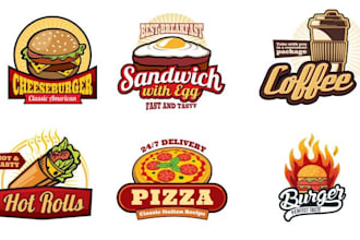 do modern restaurant, pizza, bbq, food logo and food truck design