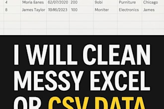 clean messy excel or CSV data and make it ready for analysis