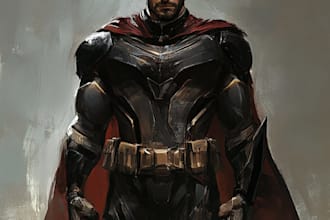 design superhero character design concept art for your comic