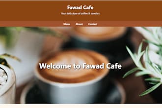 design a modern responsive cafe or restaurant website using HTML and CSS