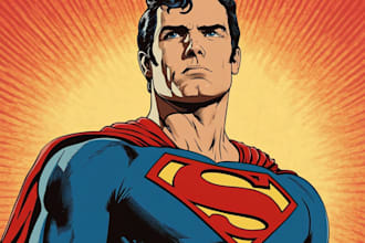 create illustrations of comic book characters in retro style