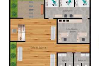 create a plan with realistic textures and furniture from your 2d plan