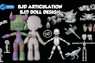 3d articulated model, 3d bjd model, bjd toy design, 3d flexi model, 3d bjd doll
