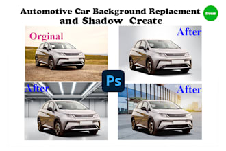 do car photo edit background removal, color correction and intrio enhanement