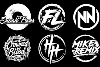 do custom dj, music, band, edm, typography, metal band logo for your business