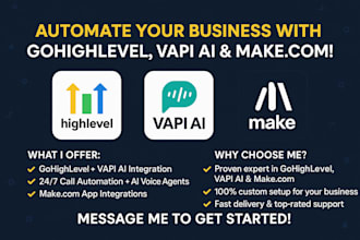 integrate vapi ai voice agent with gohighlevel, automate workflow using make com
