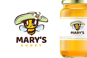 make modern aesthetics bee lady honey logo for your business