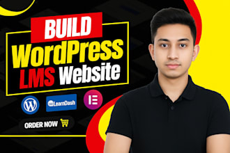 build wordpress website , design lms website with elementor website design