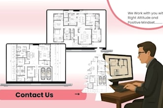 draw approve permit 2d floor plan, redraw, convert pdf, sketch and blueprints