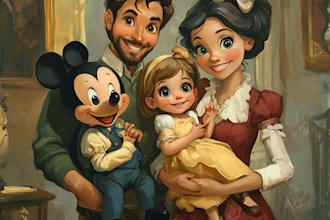 a professional disney family portrait