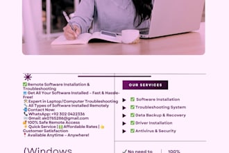 fix laptop software issues remotely solved and installed